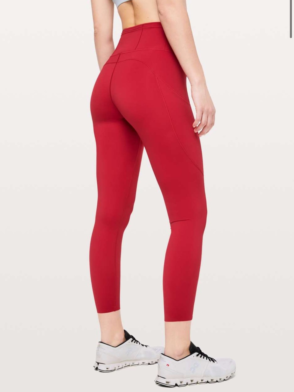 Lululemon Fast & Free 7/8 Tight II *Non-Reflective Nulux 25" Dark Red Size 2